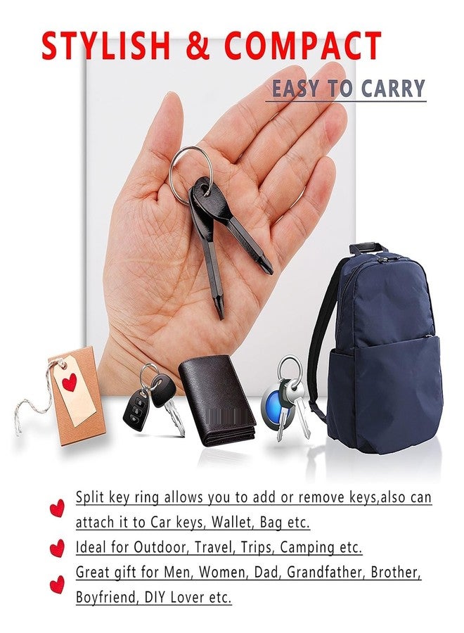 SHREESAMP Stainless Steel Mini Portable 2 Pcs Style Key Chain Multifunction Screwdriver Key Shape Keychain Pocket Repair Tool And EDC Tool Mini Pocket Tool With Key Ring [ Black 7X 1x 1X CM ] - Image 5